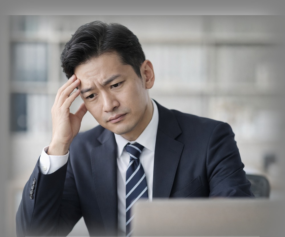 悩みを抱えるビジネスパーソン